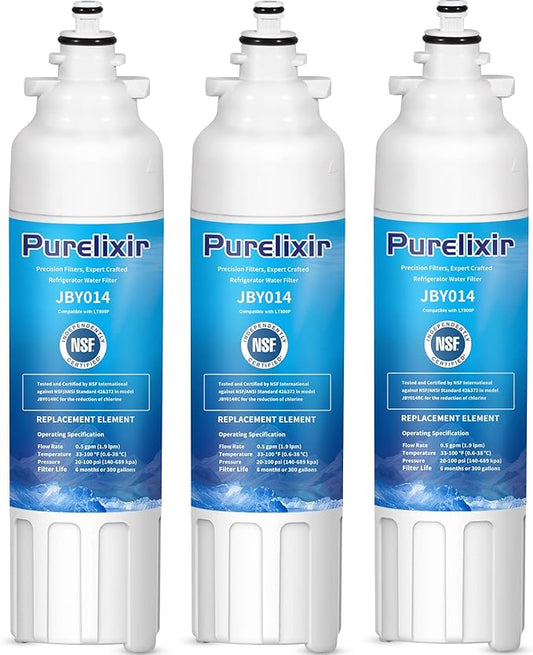 3 Pack ADQ73613401 Compatible with LG LT800P, LT800PC, ADQ736134, ADQ73613402, LSXS26326S, LSXS26366S, LMXS30776S, LSXS26366D, LMXC23746S, 46-9490, Refrigerator Water Filter Replacement