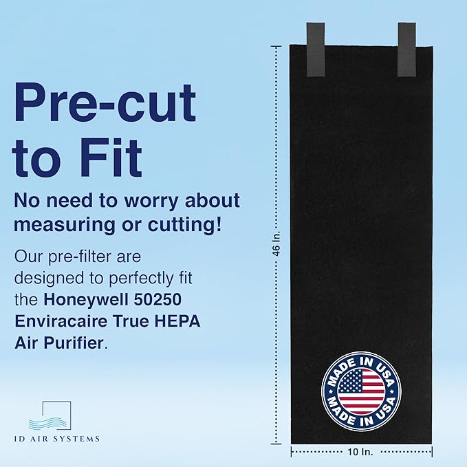 Replacement Pre-Filter Compatible with Honeywell 50250 Air Purifier – Fits Models Using True HEPA Filters – Activated Carbon and Zeolite for Odor Controll (2 Pack)