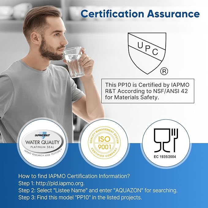 PUREPLUS 5 Micron 10" x 2.5" Whole House Sediment Home Water Filter Cartridge Replacement 1PACK