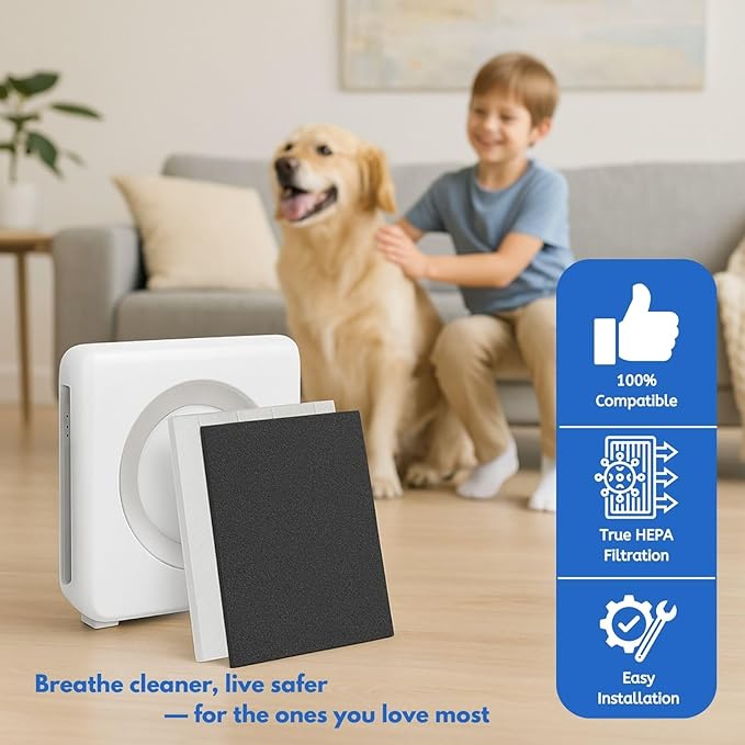 Nispira True HEPA Filter Replacement Set Compatible with Coway Airmega 200M Air Purifier AP-1518, Mighty Air AP-1512HH, 3 Sets