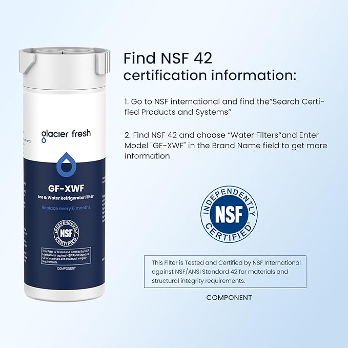 GLACIER FRESH XWF Replacement For GE XWF Refrigerator Water Filter Pack of 2 (Not XWFE)