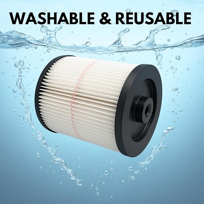 Nispira 9-17816 17816 Red Stripe Replacement HEPA Filter for Craftsman Craftsman Shop Vac Wet/Dry Vacuum 5/6/8/12/16/32 Gallon Larger, 4 Pack