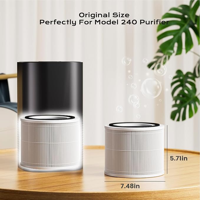 240 Filter Replacement for 240 Air Purifier, 3-in-1 Ture 14 HEPA Replacement Filter Compatible with 240 Air Cleaner Purifier (2 Pack)