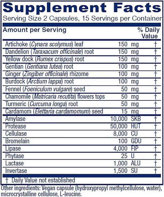 Vitanica Bitters Extra, Digestion Support, Vegan, 30 Capsules