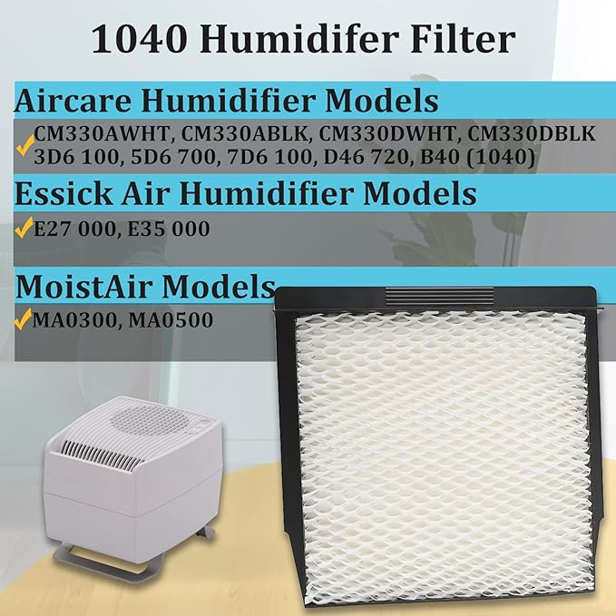 1040 Super Humidifier Wick Filter for Essick Air AIRCARE B40 7D6 100 CM330ABLK CM330AWHT CM330DBLK CM330DWHT E35000 E27000 2PCS