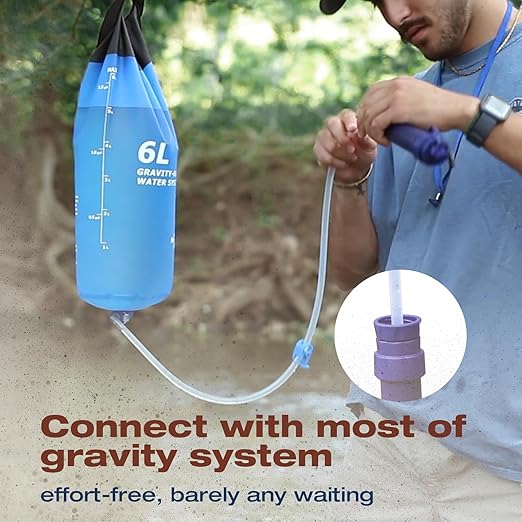 Membrane Solutions Water Filter Straw S2, NSF/ANSI 42&372&401 Certified, 4-Stage 0.1 μm Portable Water Purifier with Replaceable Filter, 5,000L Capacity for Camping, Hiking, Survival and Emergency- 4P