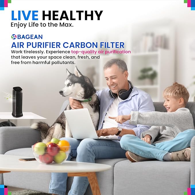 Bagean Carbon Pre Filter 20.5” x 5.7” Compatible with Honeywell Air-Genius Tower Air Purifier Models HFD320 & More - Fits Honeywell K Filter Replacement - Filters Odors & Freshens the Air (4-Pk)