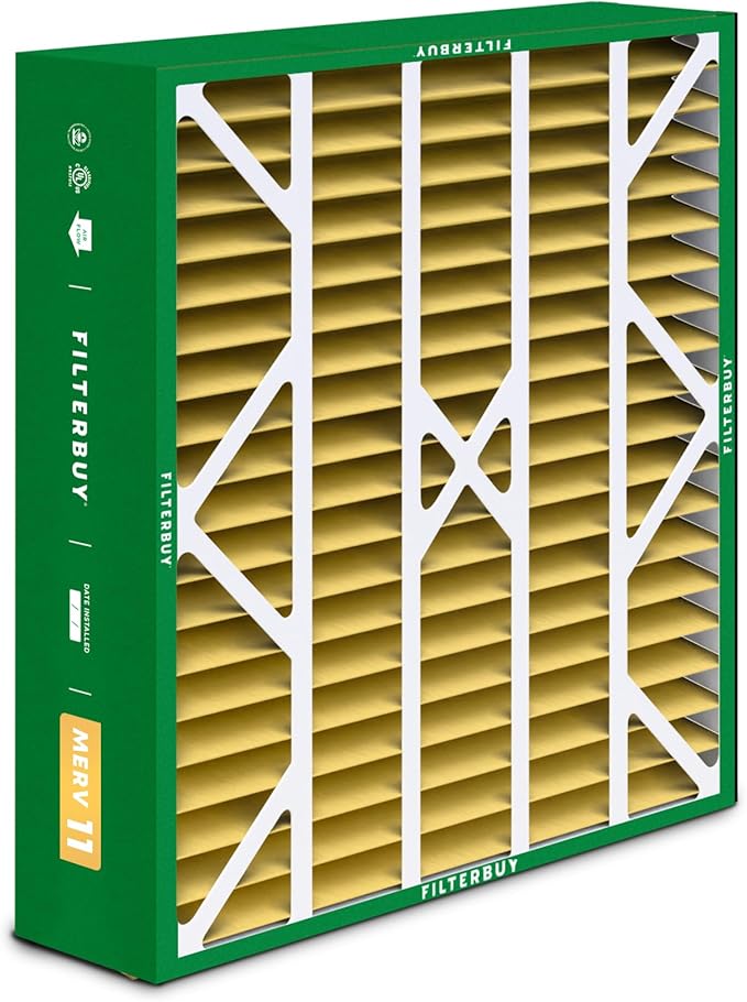 Filterbuy 20x25x6 Air Filter MERV 11 (MPR 1200) Allergen Defense (4-Pack), Pleated HVAC AC Furnace Filters for Aprilaire Space-Gard 201/2200 / 2250 & Lennox (Actual Size: 19.75 x 24.25 x 6.00)