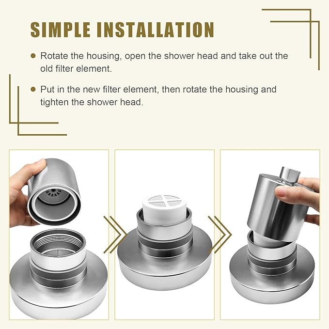 Replacement Cartridges Compatible with Jolie Shower Head Filter- Water Purification Filters (4 pcs)