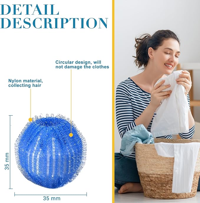 12 PCS Pet Hair Remover for Laundry - Washing Machine Pet Hair Catcher, Reusable Lint Traps to Remove Dog Cat Hair in Washer & Dryer, HE Safe (Save Time & Money)