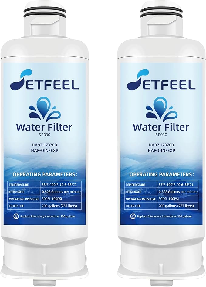 DA97-17376B Water Filter Replacement for Samsung Refrigerator Rs27t5200sr Rs22t5201sr Rf27t5201sr Rf29a9671sr Haf-qin/exp rf27t5241sr rf28t5001sr rf27t5201sg rf28r7201sr rf28r7351sr, 2 Pack