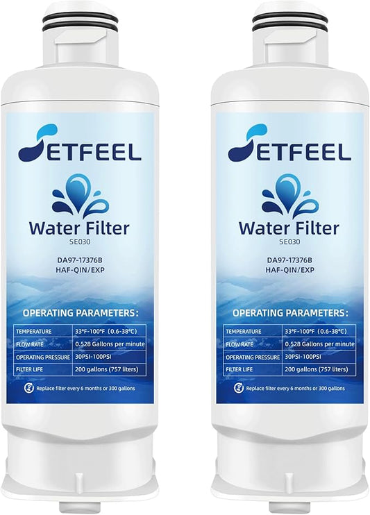 DA97-17376B Water Filter Replacement for Samsung Refrigerator Rs27t5200sr Rs22t5201sr Rf27t5201sr Rf29a9671sr Haf-qin/exp rf27t5241sr rf28t5001sr rf27t5201sg rf28r7201sr rf28r7351sr, 2 Pack