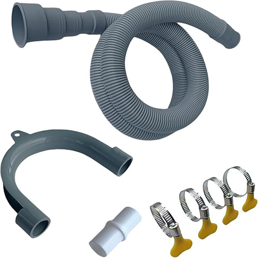 Washing Machine Drain Hose, Universal Flexible Drain Hose Extension Kit for LG/GE/Samsung Washer, Dishwasher, With 1 Extension Adapter,4 Clamps,1 U-Bend Holder (3.2feet)