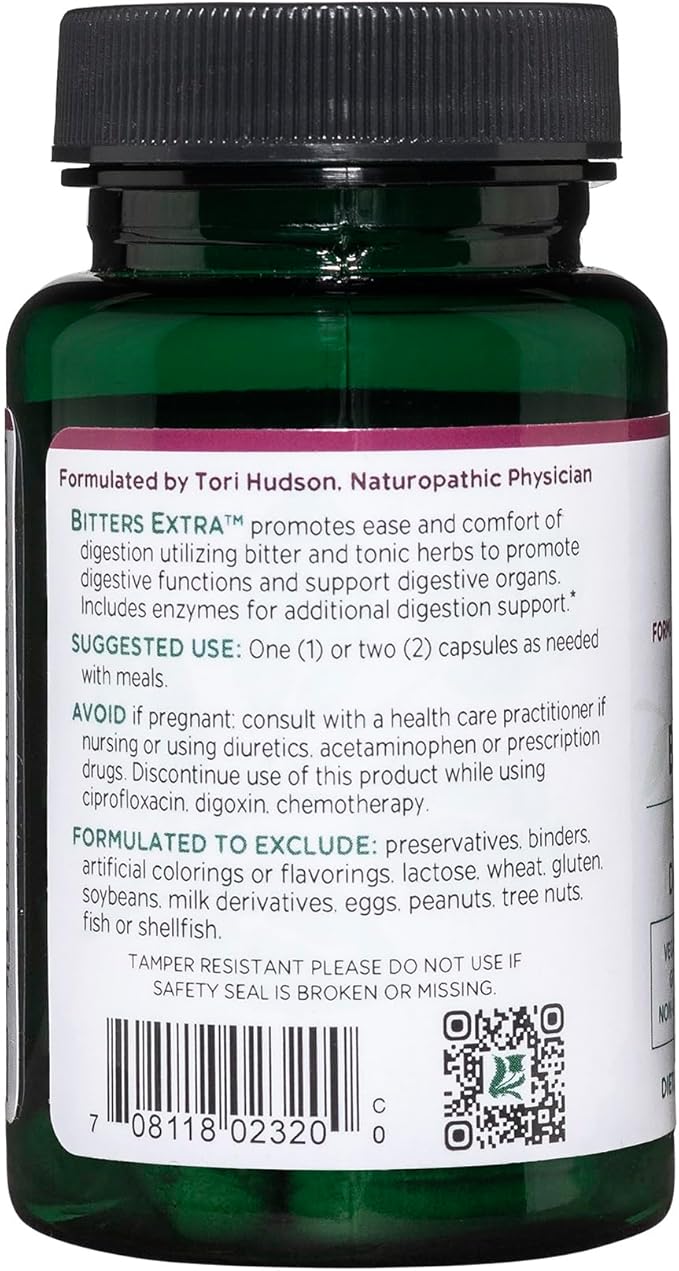 Vitanica Bitters Extra, Digestion Support, Vegan/Vegetarian, 30 Capsules