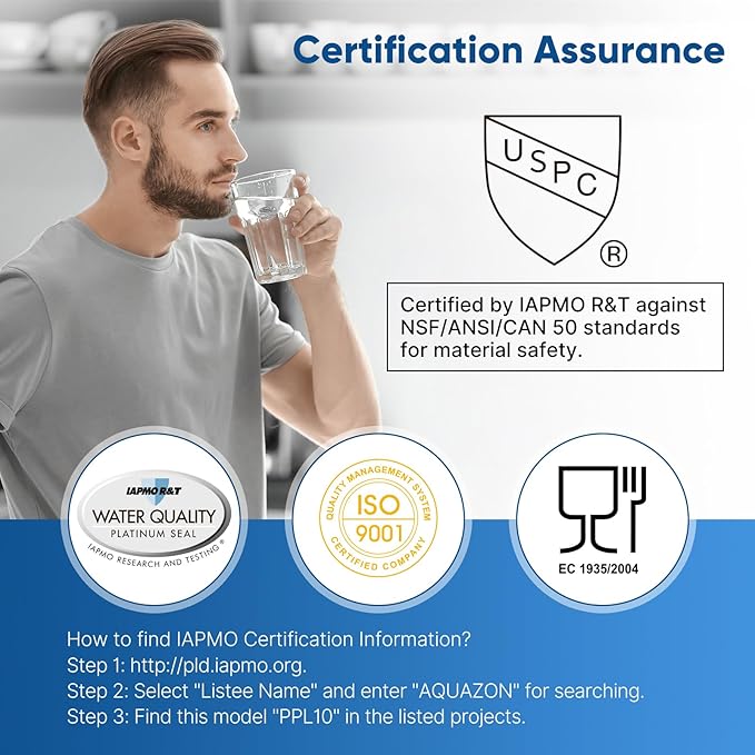 PUREPLUS 5 Micron 10"x2.5" Whole House Pleated Sediment Filter for Well Water, Replacement Cartridge for Universal 10 inch RO System, W50PE, WFPFC3002, SPC-25-1050, FM-50-975, 801-50, WB-50W, 6Pack