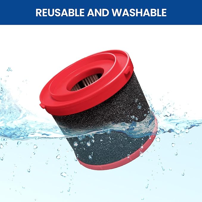 2 Pack 49-90-1900 Replacement HEPA Filter Compatible with Milwaukee Cordless M18 Vacuum 0780-20 0880-20, with 6 Foam Sleeve Filters 1 Brush