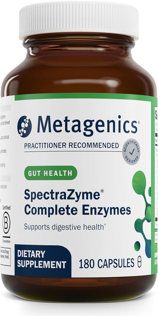 Metagenics SpectraZyme Complete Enzyme Complex - Digestive Enzymes Supplement - Digestive Health for Men & Women* - Non-GMO - 180 Capsules