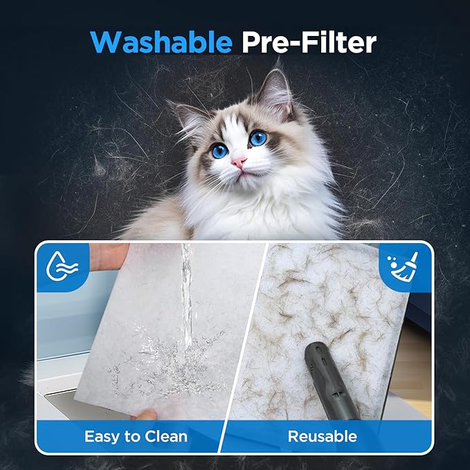 Air Purifiers for Home Large Room Up to 1300 Ft², MOOKA HEPA Air Purifier for Home Pets with Washable Pre-Filter, Fragrance, Air Cleaner for Pet Hair Odor in Bedroom, Dorm Room, Office, White