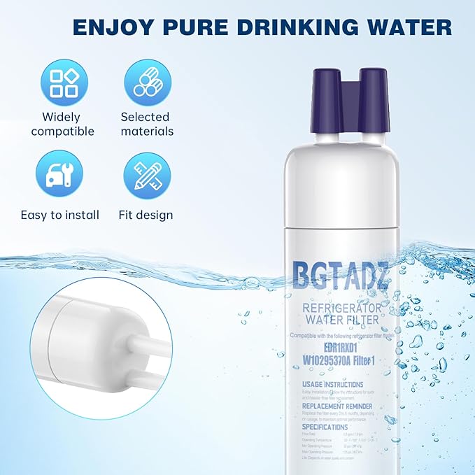 Water filter for WRS315SDHZ02, WRS325FDAM04, WRS571CIHZ01, WRS555SIHZ06, WRS325FDAW04, WSF26C3EXF01, WRS325SDHZ00 Replacement-2PK Vivena