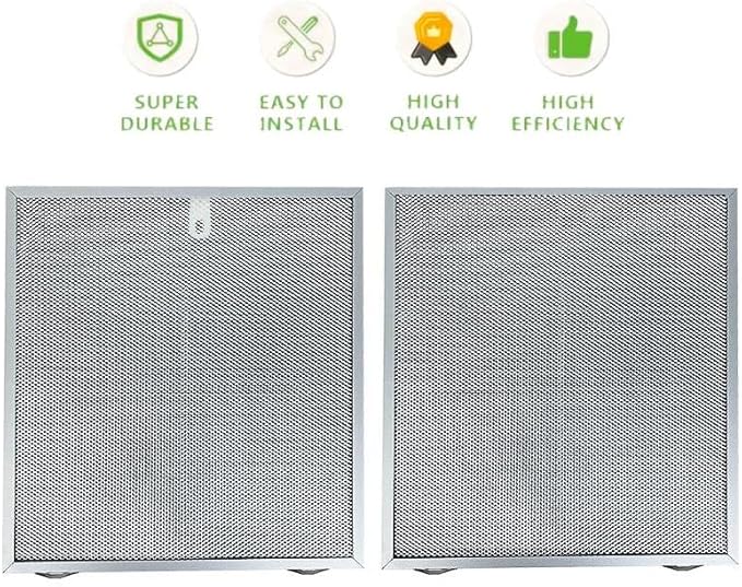 Filtro de campana extractora de 13-7/8 x 15 3/4 x 0.35 pulagadas, filtros de repuestos de campana extractora, filtro de grasa, 2 filtros de aluminio, reemplazo de filtros, filtro de ventilacion.