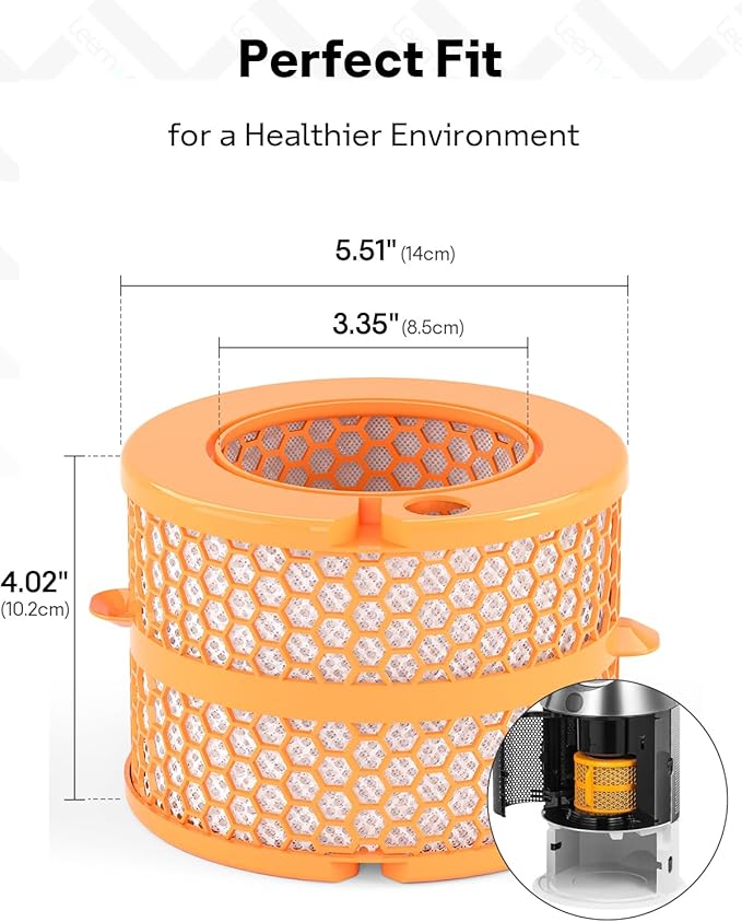 Leemone Upgraded Carbon Fiber Evaporator Filter Replacement Compatible with Dyson PH01 PH02 PH03 PH04 PH3A Air Purifier Humidifier, Part No. 970718-01, 2 Pack