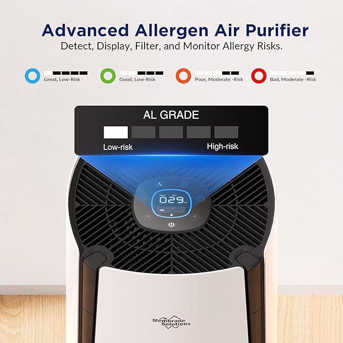 Membrane Solutions Air Purifiers for Home Large Room up to 3027 Ft² in 1 Hr With Smart WiFi & Alexa, ECO &AUTO Mode, 21dB Quiet Air Cleaner Removes Pet Dander Odors Mold Allergies Dust Pollen, MS601