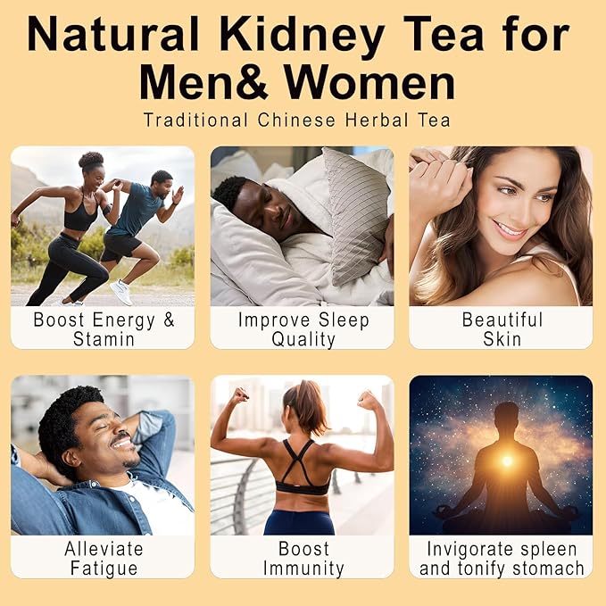 Ginseng Five Treasures Tea Kidney Tea- Wubao Tea Ginseng Six Treasure Tea, Ginseng Red Date Chinese Herbal Tea, Kidney Cleanse Detox Tea for Men & Women (2 Pack(50 pcs))