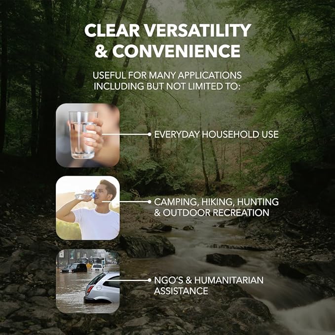 Clearbrook Portable Gravity Water Filter | No Electricity Needed | Filters 6,000+ Gallons | Ideal for Camping, Hiking, Emergency Kits & Everyday Use