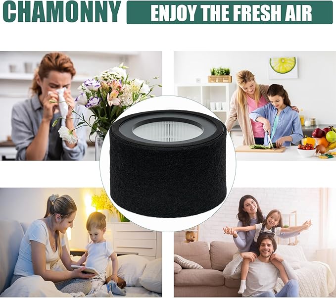 EE-5068 Filter Replacement, Compatible with Crane EE-5068 and Etery jt-8115m Air Purifiers, 3-in-1 H13 True HEPA Filter and Activated Carbon Filter, Part# HS-1946, 2 Pack