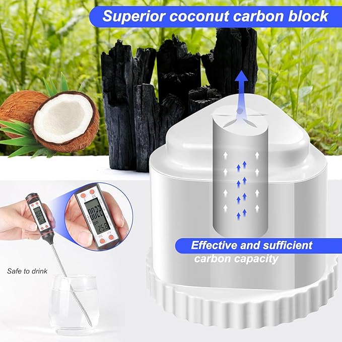 2 Pack Water Filter Compatible with EPIC Water Filter Pitcher，150 Gallons Replacement Filter for Aquagear Seychelle, BPA Free,Removes Fluoride, Chlorine, Lead, Odors