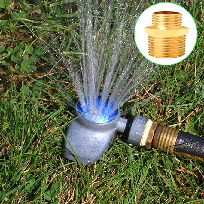 3/4" GHT Male x 1" NPT Male Garden Hose Adapters, Brass Garden Hose Repair Fittings, Water Hose Connector (2 PCS 3/4" GHT Male x 1" NPT Male)