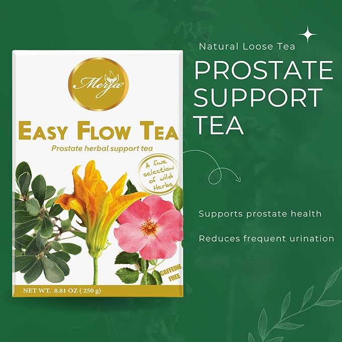 Merja Herbs Easy Flow Tea - For Prostate Support - Mediterranean Loose - Caffeine Free - 100% Natural & Premium Quality 250gr 8.82 oz