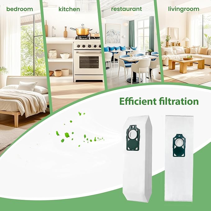 10 Pack Replacement HEPA RLH-6 Vacuum Bags for Riccar SupraLite R10S R10D R10O R10SAND Simplicity Freedom R10S R10D S10P S10SAND Upright Vacuums Cleaner Filter #Part RLH6 SLH6