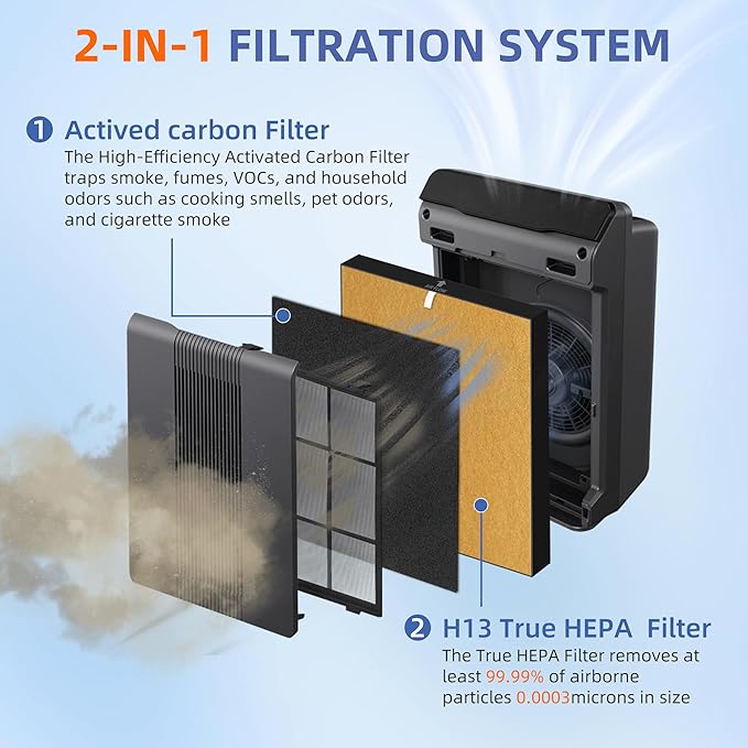 115115 HEPA Pet Allergy Replacement Filter A for Winix Plasmawave Air Purifier C535 5300 5300-2 6300 6300-2 P300 AM90 C909 9800,2 x True HEPA Size 21 Filters + 8 x Carbon Pre-Filters