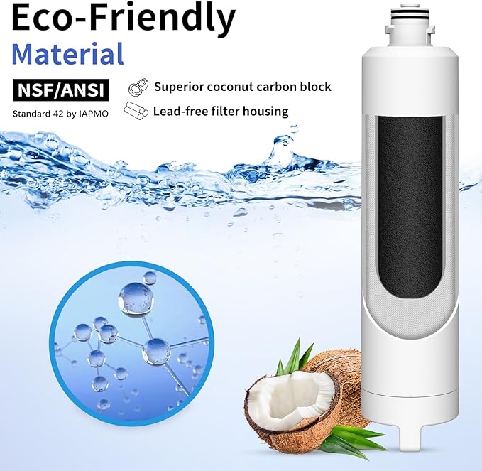 MIWF8200 Water Filter Compatible with Midea MIWF8200 MF-2812-R4 MRF29D3AST MRF29D6AST Refrigerator Filter (2 Pack)