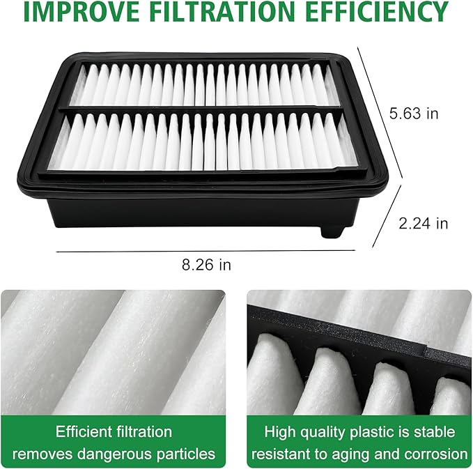 2PCS Cabin Engine Air Filter Kits Fits for CR V CRV CR-V Hybrid 2.0L 2023-2025, Accord Hybrid 2.0L 2023-2025,Civic Hybrid 2.0L 2025, Replacement for CF11182, 80292-TF0-G01, 172206MAJ01