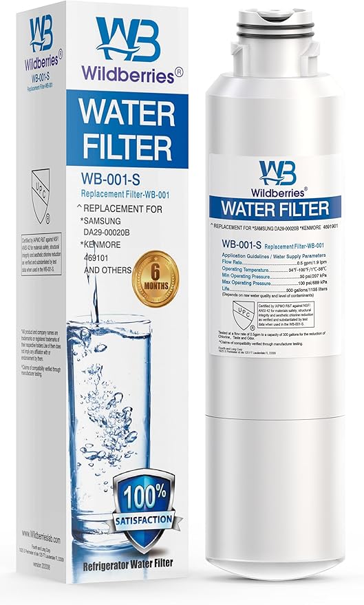 RS25J50 Replacement for Samsung Fridge Water Filter Compatible with Samsung RS25J50, DA29-00019A, DA-97-08006A-B, RH22H9010SR, HAF-CIN/EXP, Kenmore 46-9101, HAF-CIN/EXP, Pack of 3