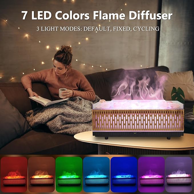 Essential Oil Diffuser for Home 200ML, Himalayan Salt Lamp Diffuser Aromatherapy Diffuser with Ultrasonic Humidifier 7 LED Colors 2 Timing Modes Auto Off Diffuser for Spa,Yoga,Office