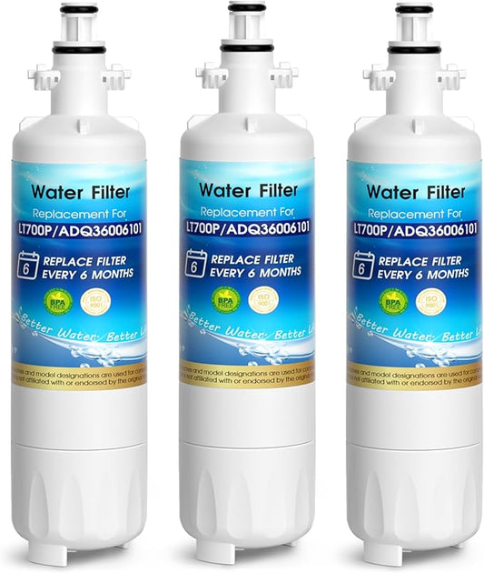 ADQ36006101 Water Filter Replacement for LG® LT700P, ADQ36006102,ADQ36006101- s, Kenmore® 9690, 469690, 46-9690, RWF1200A, RWF1052, LFXS29766S, LFX31925ST, LFX28968ST, LFXC24726S 3PACK