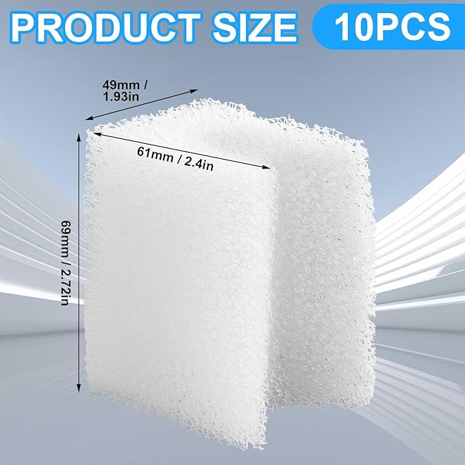 Nosiny 10 Pack Underwater Filter Foam Compatible with Fluval U1 Pads Replacement Underwater Aquarium Filter Media