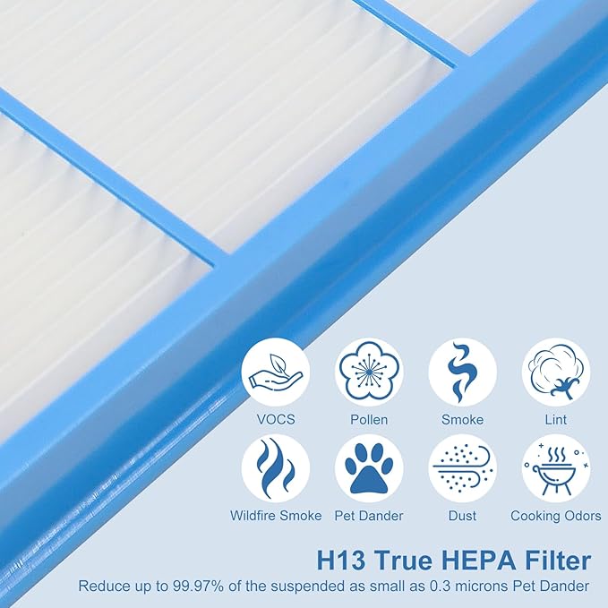 2 PACK Aer1 Replacement Filters for Holmes AER1 Air Filter Replacement for HAPF30AT and HAP242-NUC, 2 Filters + 6 Carbon Enhanced Filters