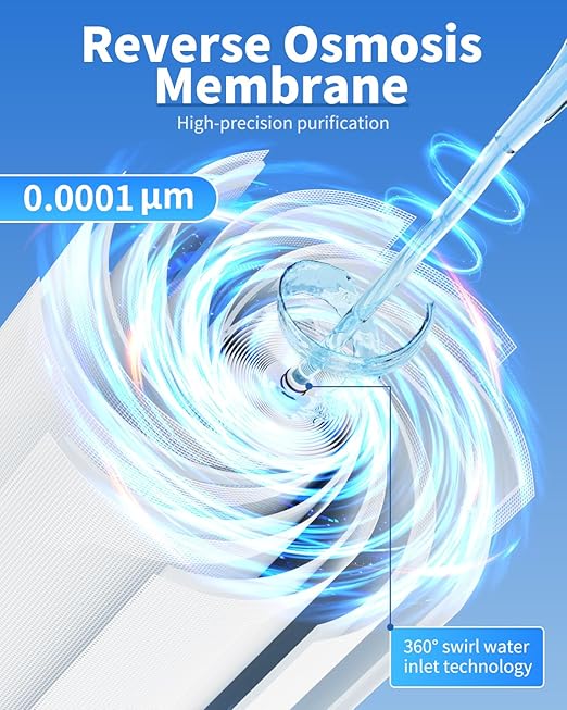 Reverse Osmosis Water Filter System, 800 GPD Fast Flow, 3:1 Pure to Drain, Tankless Under Sink Dual RO Water Filter System, Reduce PFAS & TDS, Smart LED Faucet, by DESENRUIS