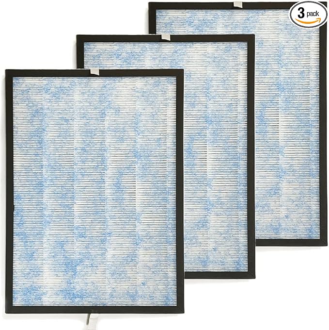 Nispira True HEPA with Activated Carbon Pre Filter Replacement Compatible with Membrane Solutions MSA3 Air Purifier, 3 Packs