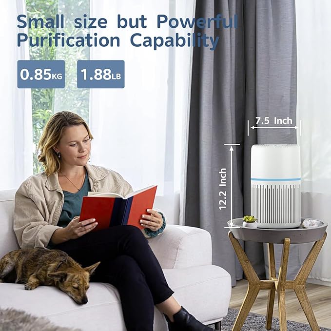 Air Purifiers for Home Bedroom Up to 1300 Ft²,FRESHDEW H13 True Fliter Air Purifier Cleaner with 360° Air Inlet RGB Lights,13dB Air Purifier for Pet Hair,Allergies,Dust,Smoke Wirldfire Pollen