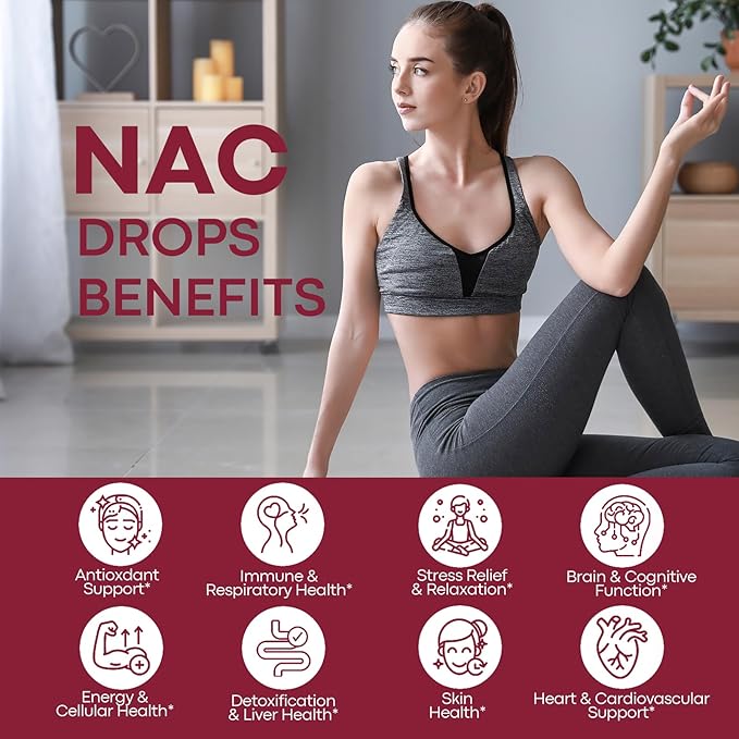 Liposomal Liquid NAC Supplement N-Acetyl Cysteine Drops, N Acetyl Cysteine 600mg with Glutathione, Resveratrol & Zinc for Adults & Kids Liver Lung Antioxidant Immune & Skin Health, Strawberry 4 Fl Oz