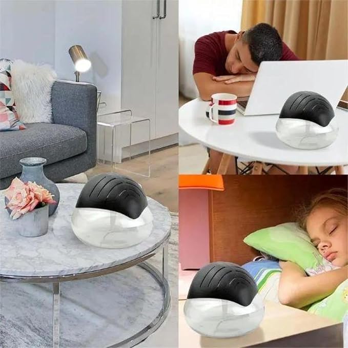 Air Purifier (Black) - Water Filter Air Washer For Home and Office - Essential Oil Aroma Diffuser With LED Night light - Small Air Cleaner For Smoke and Pets (Black)