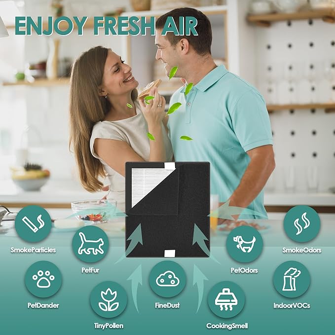 Idylis Air Purifier Replacement Filter B for Filtrete and Idylis IAP-10-050 IAP-10-125 IAP-10-150 AC-2125 AC-2126 IAPC-40-140 Air Purifier with Idylis Filters IAF-H-100B, 2 Filter & 4 Carbon PreFilter