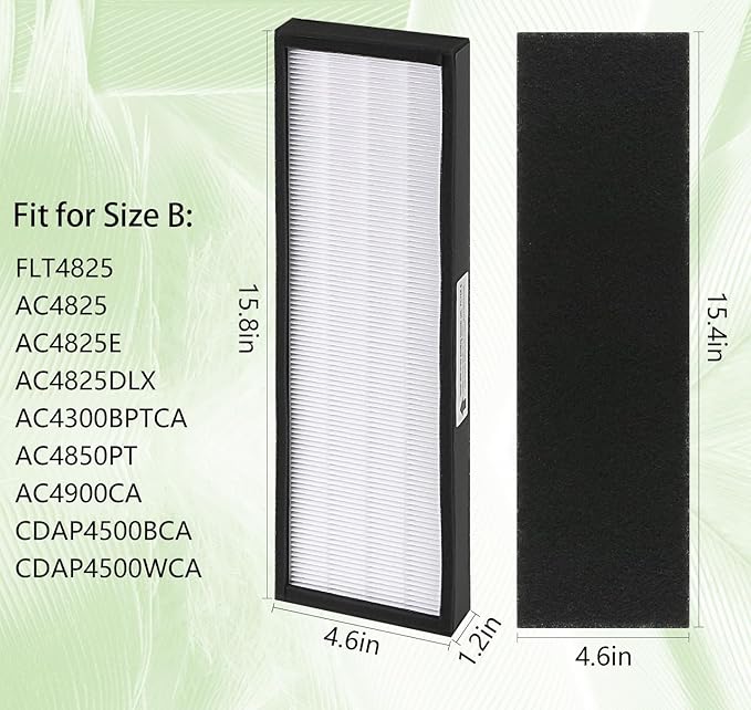 Air Purifier Filter B for FLT4825 Replacement Filter for AC4300 AC4825 AC4850 AC4900 AP2200 CDAP4500 Air Purifiers, Activated Carbon Pre-Filter