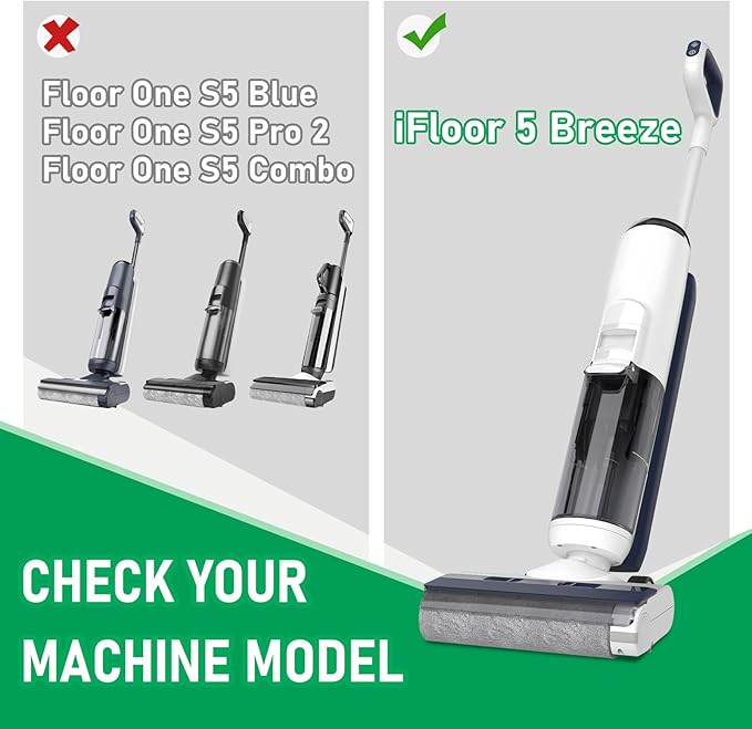 Only iFLOOR 5 Breeze Roller Brush Replacement and Vacuum Filter Kit Compatible with Tineco iFloor 5 Breeze Wet Dry Vacuum Replacement Parts,3 Roller Brushes,3 HEPA Filters,1 Cleaner Brush