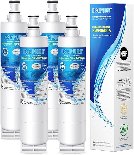 ICEPURE 4396508 Refrigerator Water Filter Compatible with Whirlpool 4396508, 4396510, edr5rxd1, filter 5, 4392857, NL240V, WFL400, 9010 filter, wf285, 4396547, RWF0500A 4 PACK